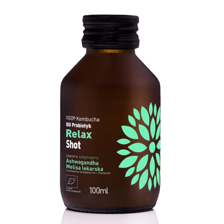 Shot Kombucha Probiotyk Relax Bezglutenowy BIO 100 ml - Vigo Yoko - Ek