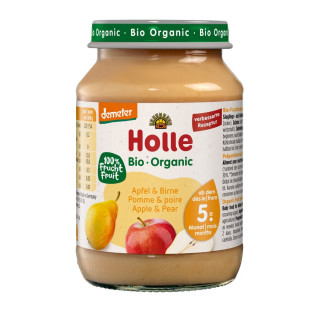 Przecier Jablko Gruszka od 5 Miesiaca Bezglutenowy BIO 190 g - Holle -