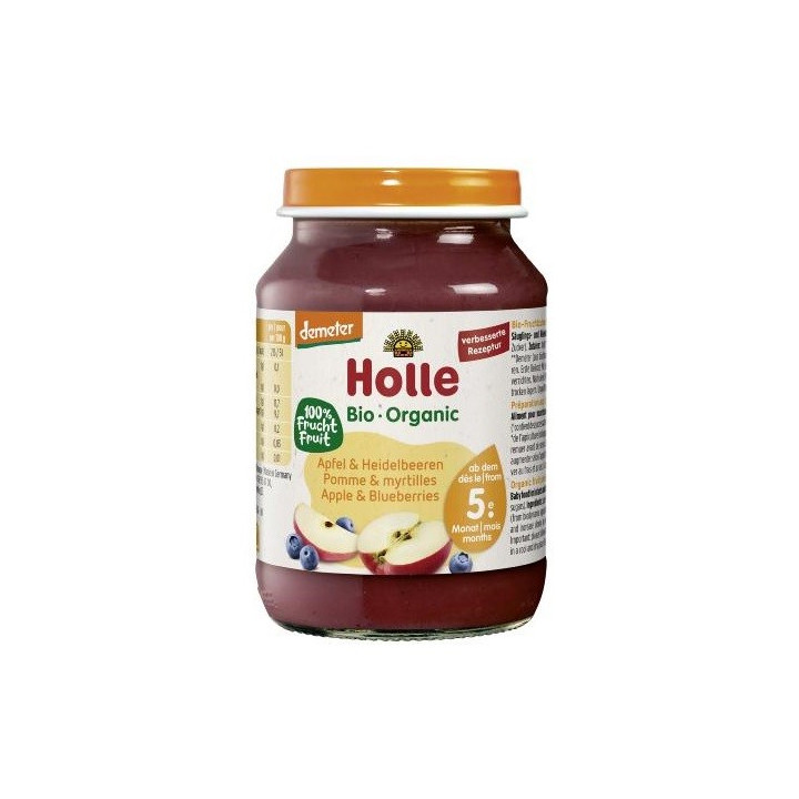 Deserek Jabłko-Borówka od 5 Miesiąca Bezglutenowy BIO 190 g - Holle - 