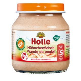 Kurczak dla Niemowląt Bezglutenowy od 5 Miesiąca BIO 125 g - Holle - E