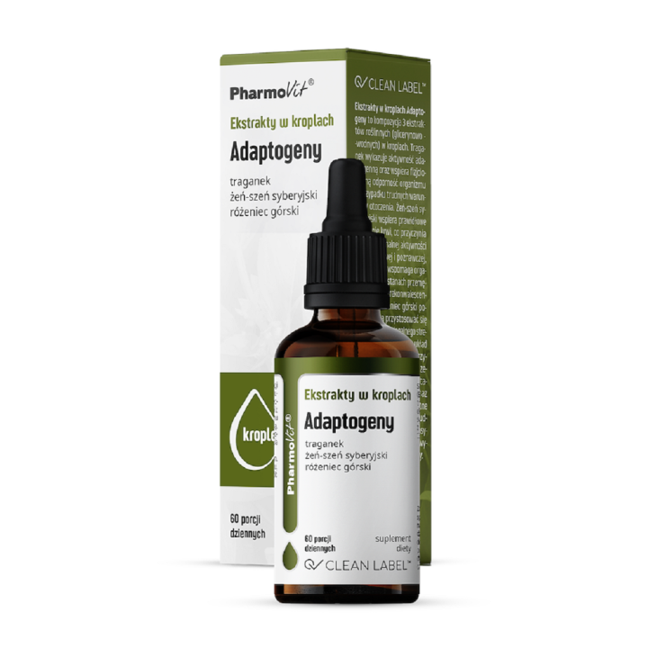 Adaptogeny Ekstrakty w Kroplach Bezglutenowe 30 ml - Pharmovit - Ekoch