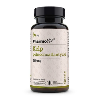 Kelp Północnoatlantycki 260 mg Bezglutenowy 120 Kapsułek - Pharmovit -