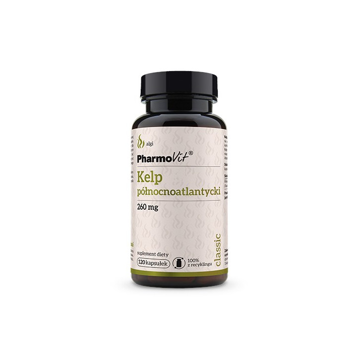 Kelp Północnoatlantycki 260 mg Bezglutenowy 120 Kapsułek - Pharmovit -