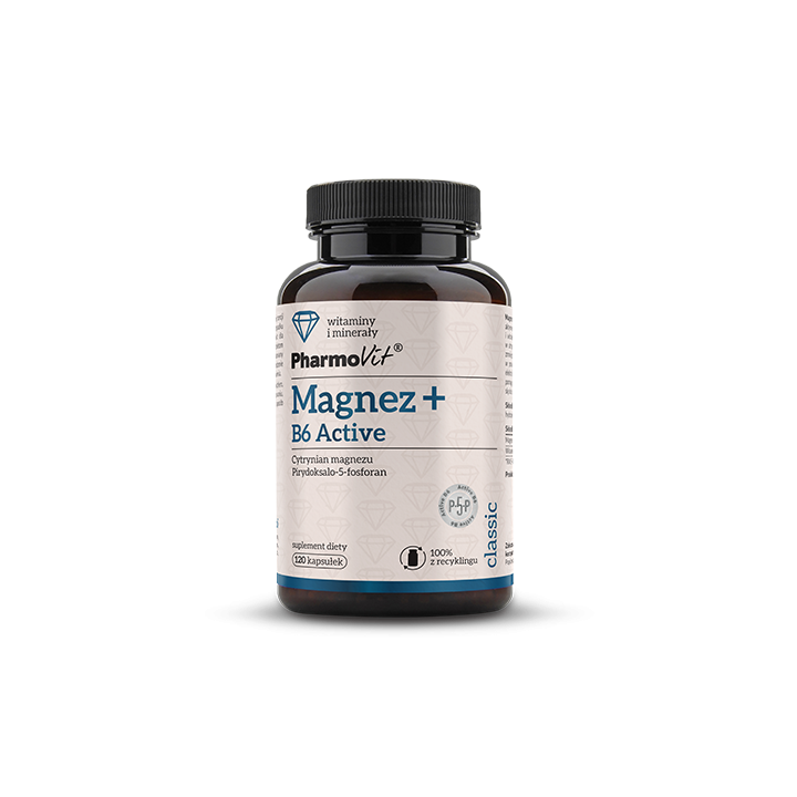 Magnez + Witamina B6 Activ Bezglutenowy 120 Kapsułek - Pharmovit - Eko