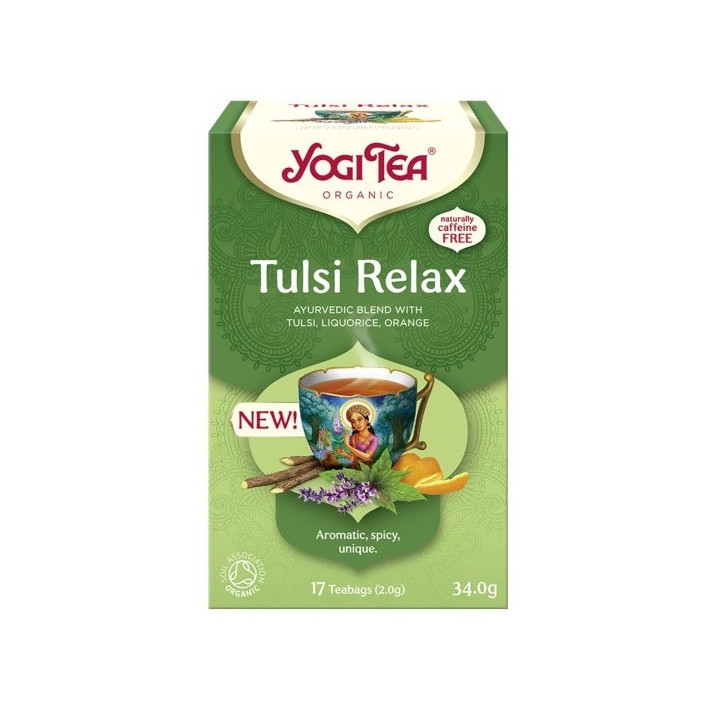 Herbatka Ajurwedyjska Tulsi Relax BIO 34 g - Yogi Tea - Ekochatka