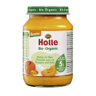 Obiadek Dynia Ryż Bezglutenowy od 5 Miesiąca Demeter BIO 190 g - Holle