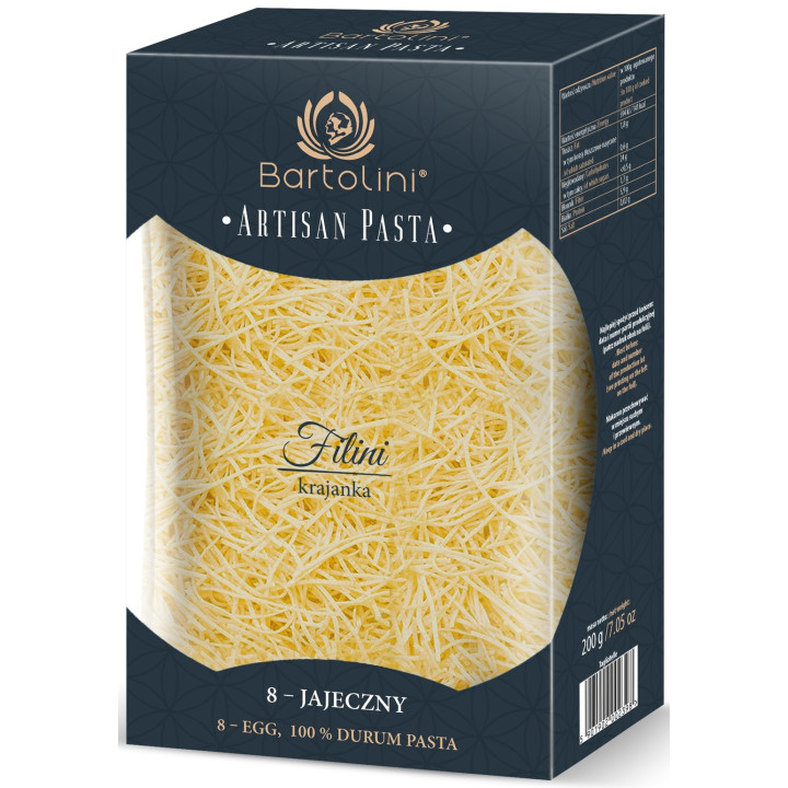 Makaron Krajanka Średnia 8-Jajeczny Semolinowy 200 g - Bartolini - Eko