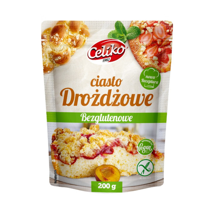 Mieszanka do Wypieku Ciasta Drożdżowego Bezglutenowa 200 g - Celiko - 