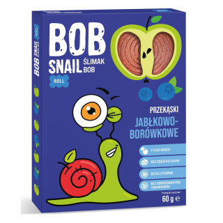 Przekąska Owocowa Roll Jabłko-Borówka Bezglutenowa 60 g - Bob Snail - 