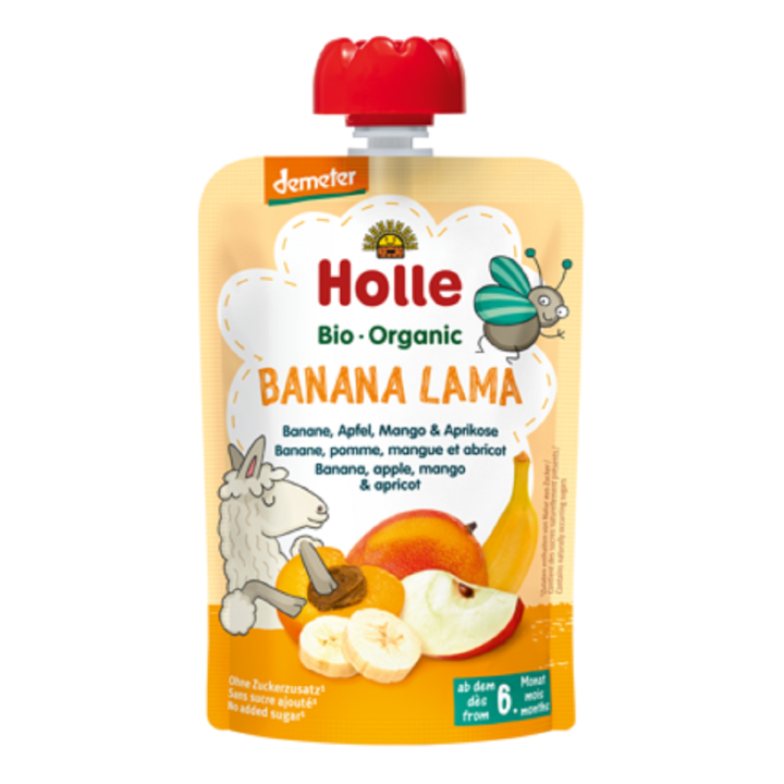 Mus Owocowy Bananowa Lama od 6 Miesiąca Bezglutenowy BIO 100 g - Holle
