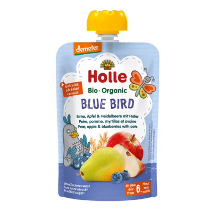 Mus Owocowy Niebieski Ptak od 6 Miesiąca BIO 100 g - Holle - Ekochatka