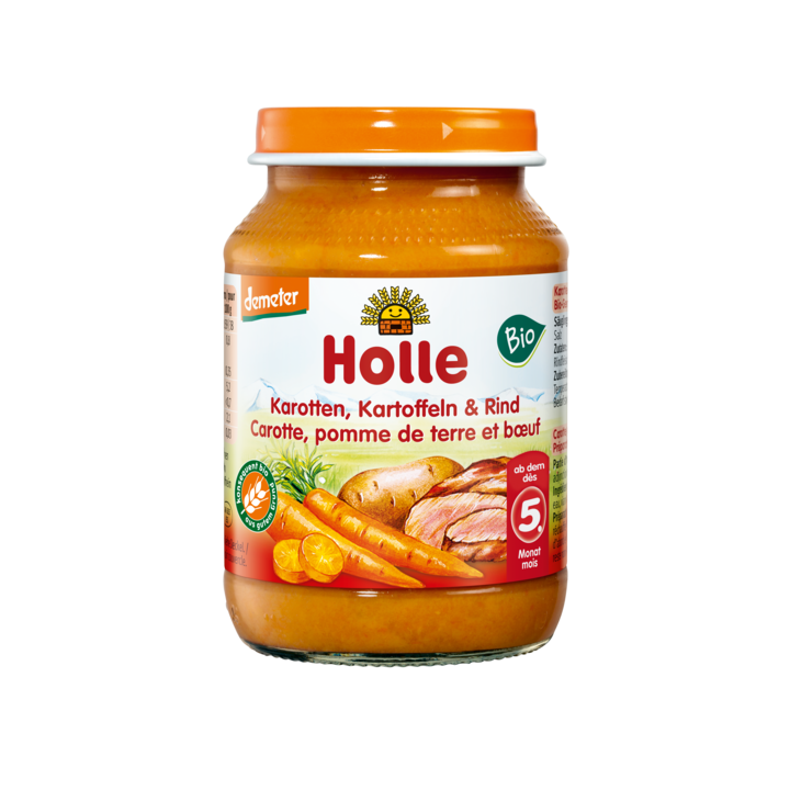 Obiadek Marchew Ziemniak Wołowina Bezglutenowy BIO 190 g - Holle - Eko