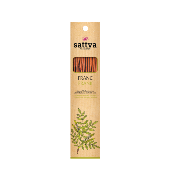 Kadzidełka Indyjskie Frank Naturalne 15 szt. 30 g - Sattva - Ekochatka