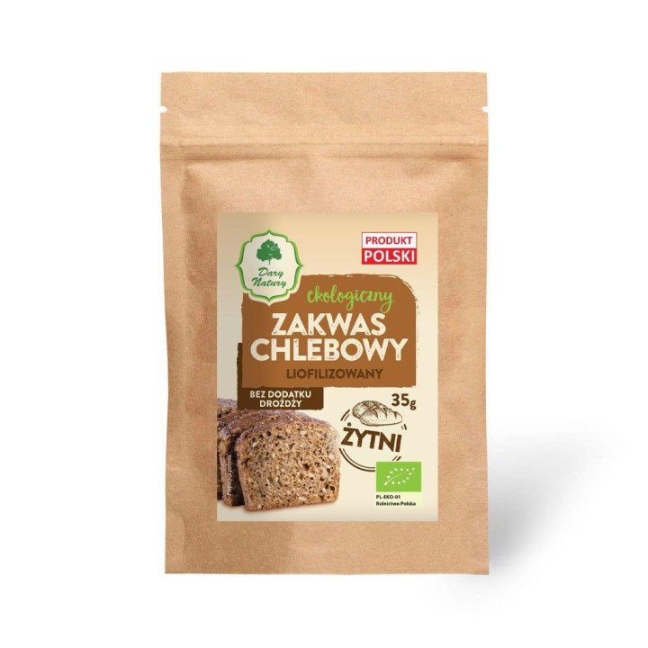 Zakwas Chlebowy Żytni Liofilizowany BIO 35 g - Dary Natury - Ekochatka