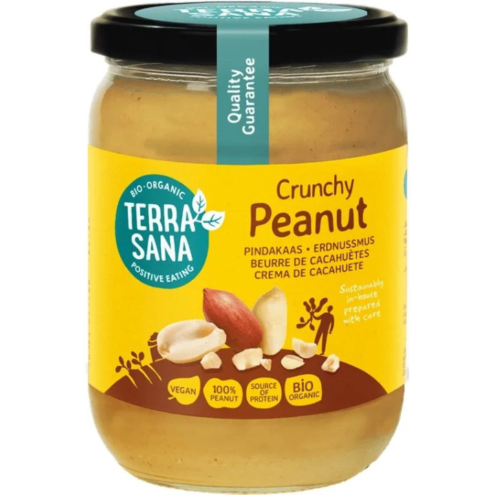 Masło Orzechowe Crunchy 100% Prażone Orzeszki BIO 500 g - Terrasana - 