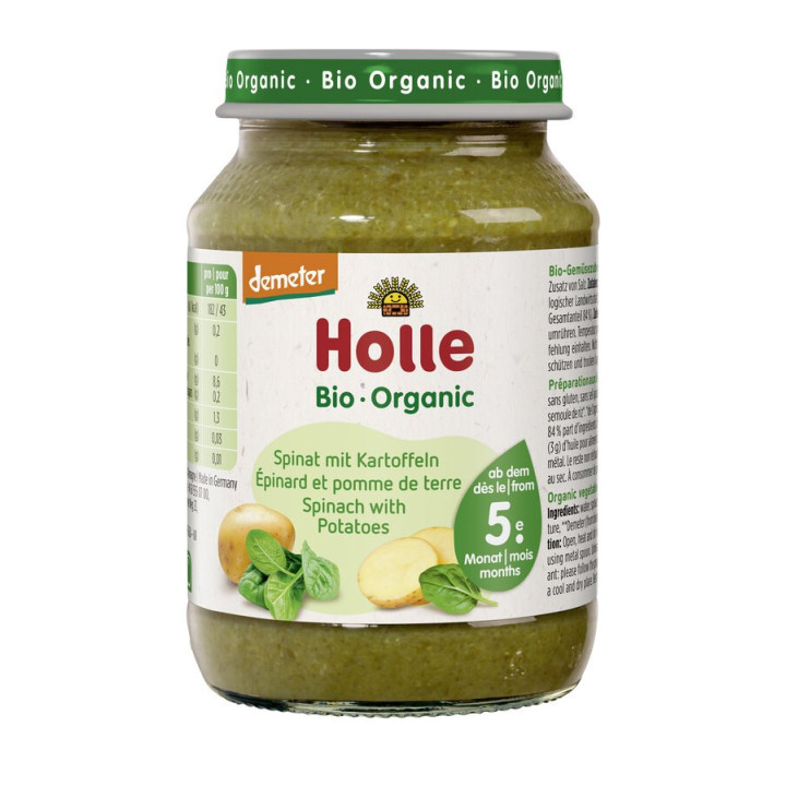 Obiadek Szpinak z Ziemniakami Bezglutenowy BIO Demeter 190 g - Holle -