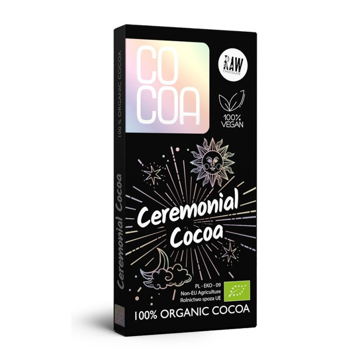Kakao Ceremonialne Tabliczka Gorzka 100% BIO 50 g - Cocoa - Ekochatka