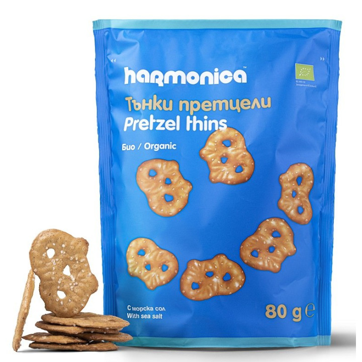 Precelki Cienkie z Solą Morską BIO 80 g - Harmonica - Ekochatka