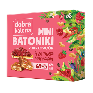 Batoniki Mini z Nerkowcow Tarta Malinowa 6 x 17 g - Dobra Kaloria - Ek
