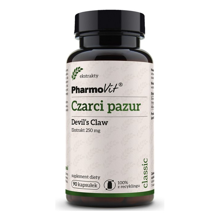 Czarci Pazur Ekstrakt 250 mg Bezglutenowy 90 Kapsułek - Pharmovit - Ek