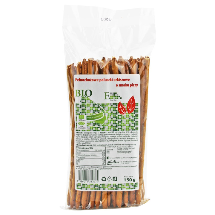 Paluszki Orkiszowe Pełnoziarniste o Smaku Pizzy BIO 150 g - Envoy - Ek