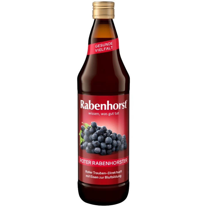 Sok z Czerwonych Winogron NFC z Zelazem 750 ml - Rabenhorst - Ekochatk