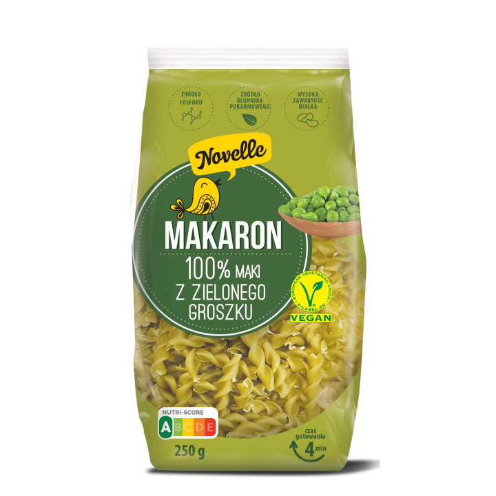 Makaron Proteinowy z Groszku Zielonego Świderki 250 g - Novelle - Ekoc