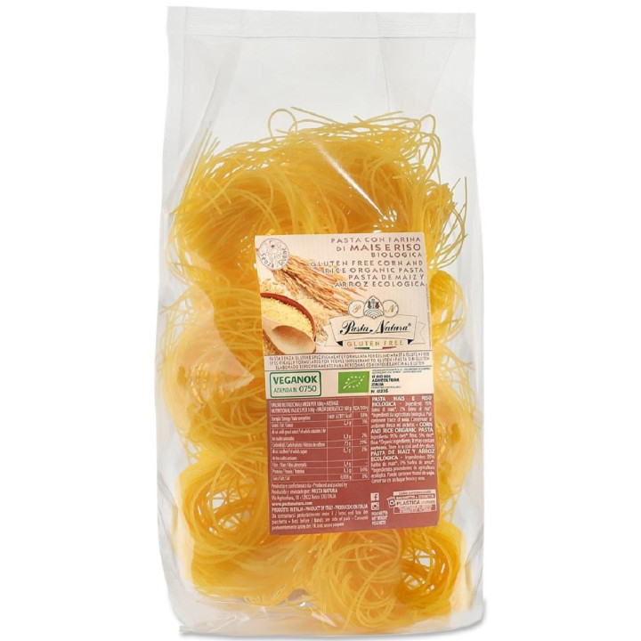 Makaron Kukurydziano-Ryżowy Gniazda Bezglutenowy BIO 250 g - Pasta Nat