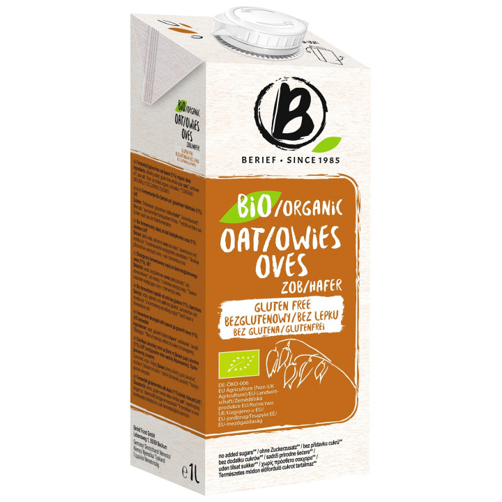 Napój Owsiany bez Cukru Bezglutenowy BIO 1 l - Berief - Ekochatka