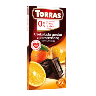 Czekolada Gorzka z Pomarańczą bez Dodatku Cukrów Bezglutenowa 75 g - T