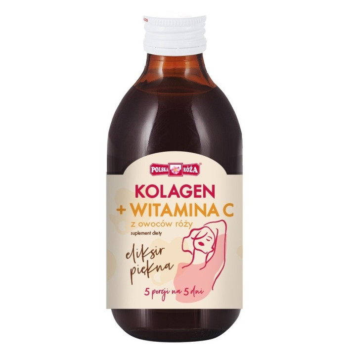 Napój Kolagenowy z Witaminą C Eliksir Piękna 250 ml - Polska Róża - Ek