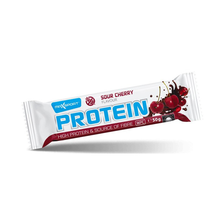 Baton Proteinowy Wiśniowy w Polewie Kakaowej Bezglutenowy 50 g - Maxsp