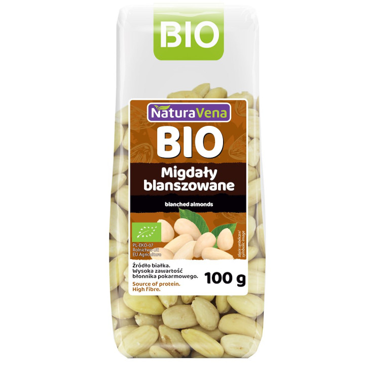 Migdaly Blanszowane BIO 100 g - Naturavena - Ekochatka