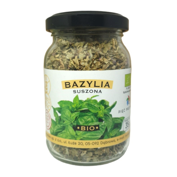 Bazylia Suszona Bezglutenowa BIO 35 g - Pięć Przemian - Ekochatka