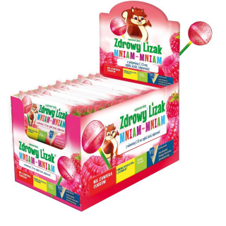 Lizak Malinowy z Witaminą D i C Bezglutenowy 6 g - Zdrowy Lizak - Ekoc