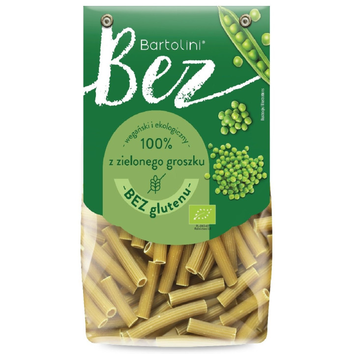 Makaron z Groszku Zielonego Proteinowy Rurki Bezglutenowy BIO 250 g - 