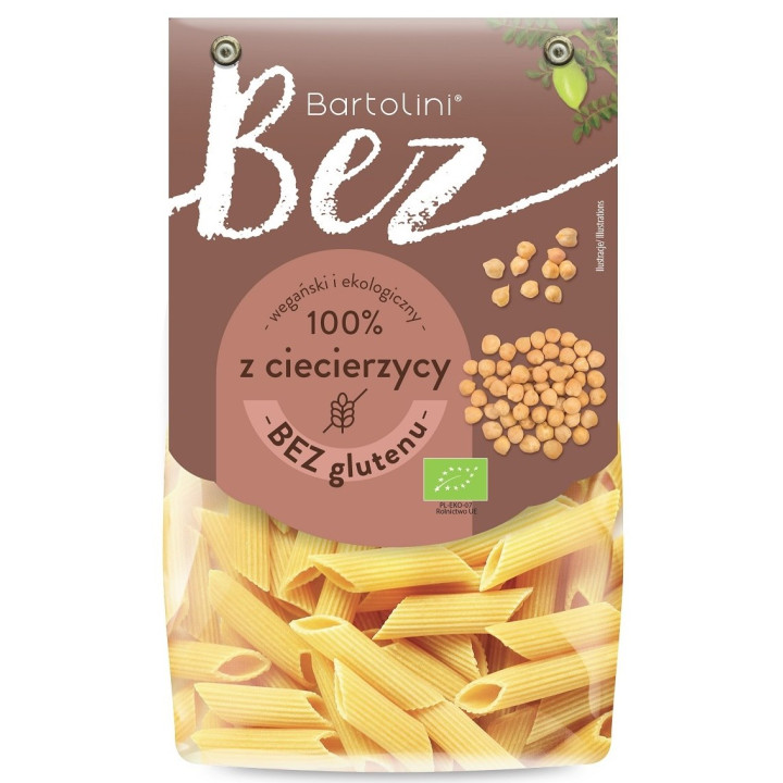 Makaron Proteinowy z Ciecierzycy Penne Bezglutenowy BIO 250 g - Bartol
