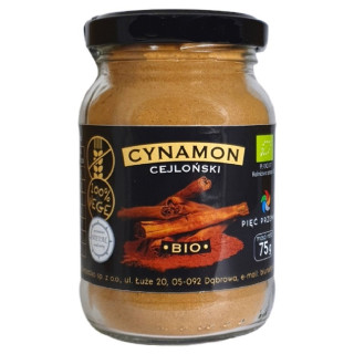 Cynamon Cejlonski Mielony ze Sri Lanki Bezglutenowy BIO 75 g - Piec Pr