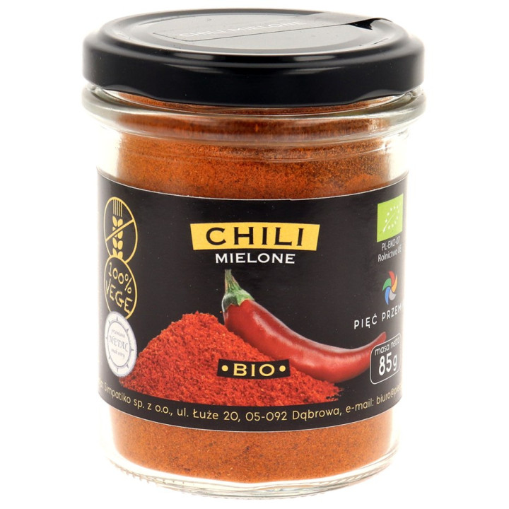 Chili Mielone Bezglutenowe BIO 85 g - Pięć Przemian - Ekochatka