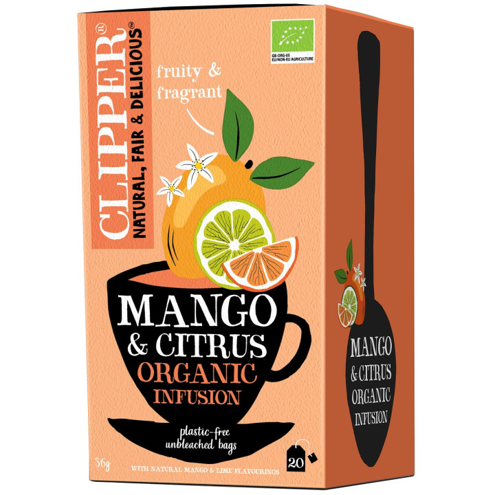 Herbatka Mango i Owoce Cytrusowe BIO 20 Torebek 36 g - Clipper - Ekoch