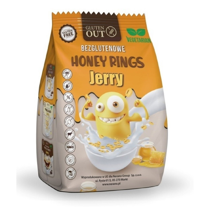 Kółka Zbożowe Miodowe Bezglutenowe 375 g - Jerry Gluten Out - Ekochatk