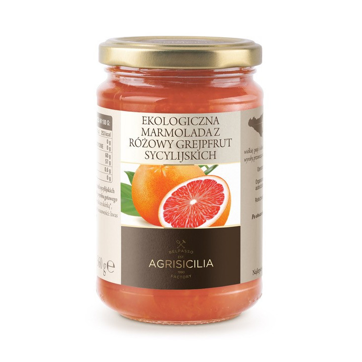 Marmolada z Różowych Grejpfrutów Sycylijskich BIO 360 g - Agrisicilia 