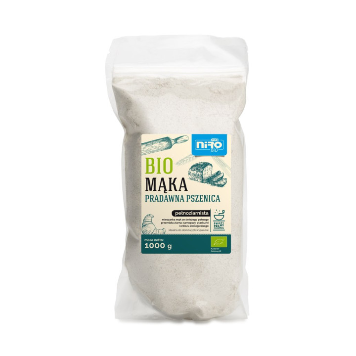 Mąka Pradawna Razowa z Samopszy Płaskurki i Orkiszu BIO 1 kg - Niro - 