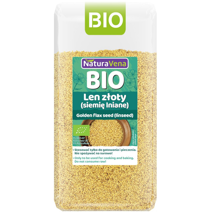 Siemię Lniane Złote BIO 500 g - Naturavena - Ekochatka