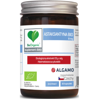 Astaksantyna Ekstrakt 8 mg BIO 30 Kapsulek - Be Organic - Ekochatka