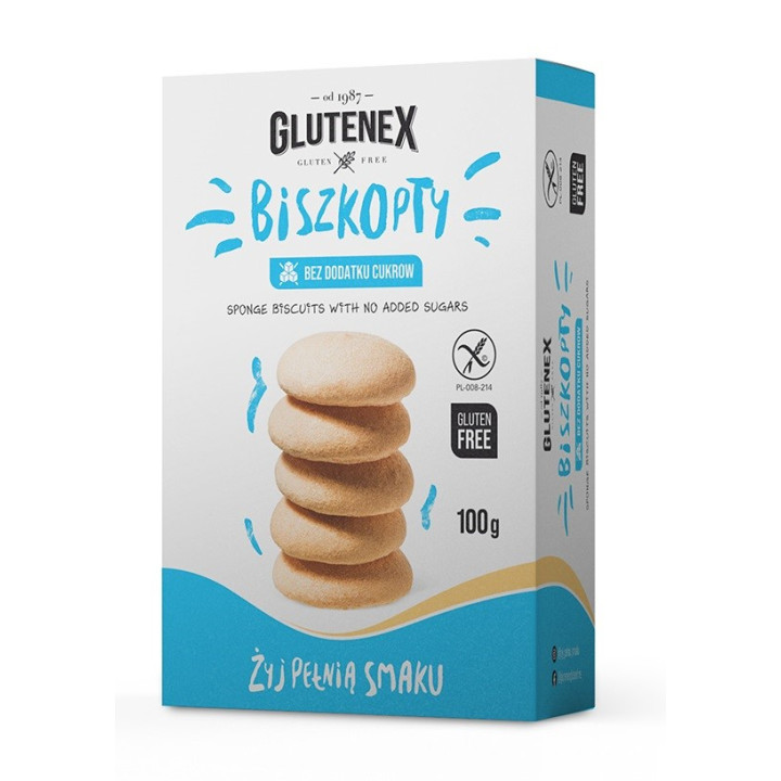 Biszkopty Klasyczne Bezglutenowe 100 g - Glutenex - Ekochatka
