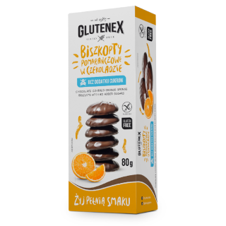 Biszkopty Pomarańczowe w Czekoladzie Bezglutenowe 80 g - Glutenex - Ek