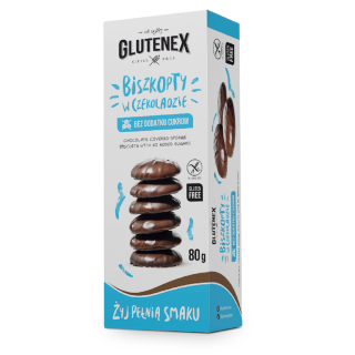 Biszkopty w Czekoladzie Bezglutenowe 80 g - Glutenex - Ekochatka