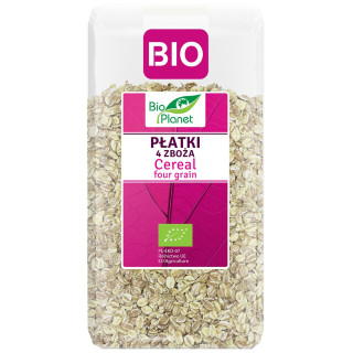 Płatki 4 Zboża Orkisz Owies Jęczmień Żyto BIO 600 g - Bio Planet - Eko