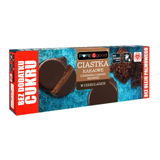 Ciastka Kakaowe z Kremem Brownie w Czekoladzie Deserowej 128 g - Pure&